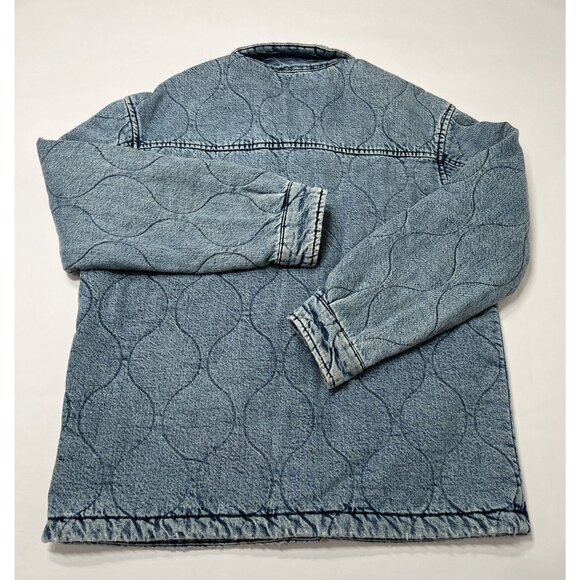Zara Quilted Oversized Denim Jacket in Blue - Picture 5 of 5